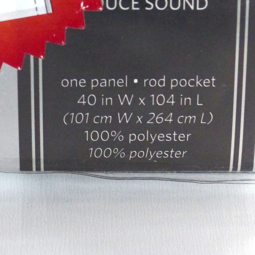 Blackout Insulating Curtain Liner Panel White 40x104 for 108in One Single Panel